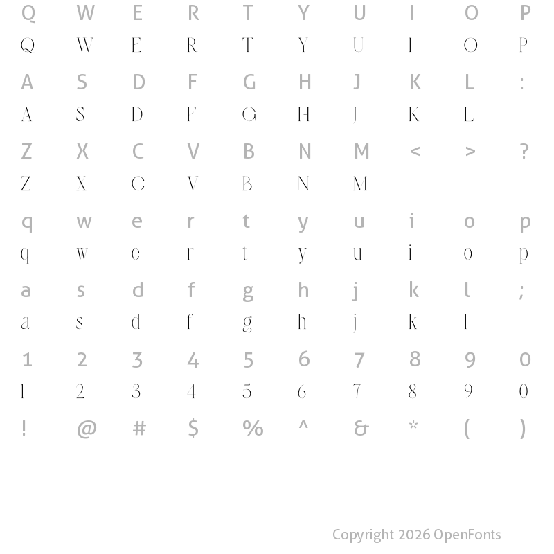 Character Map of Crogue Regular