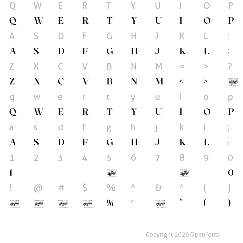Character Map of Cronisse Regular