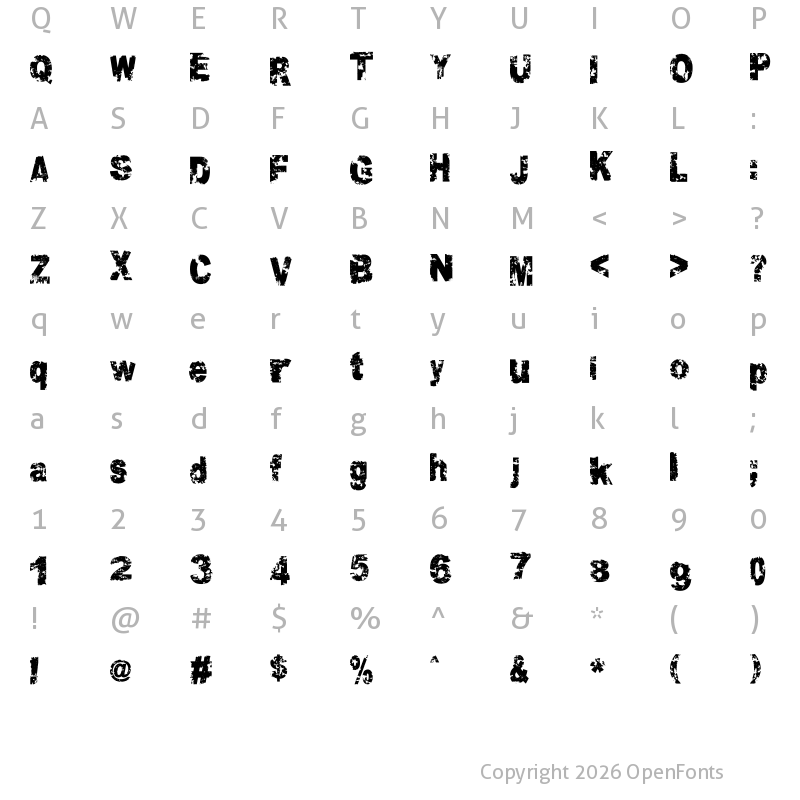 Character Map of Crookiid veredgf