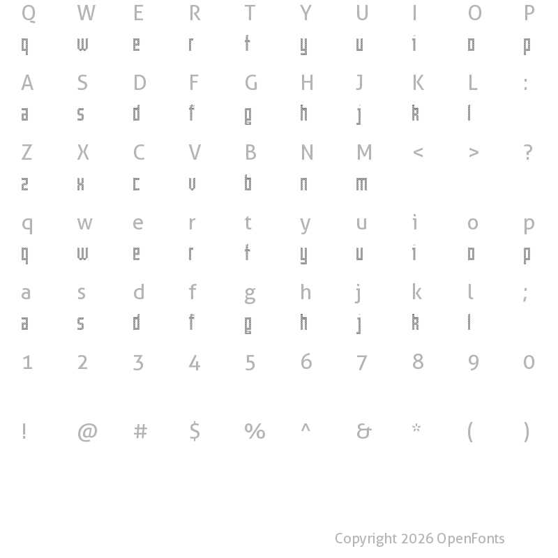 Character Map of Cross Cross