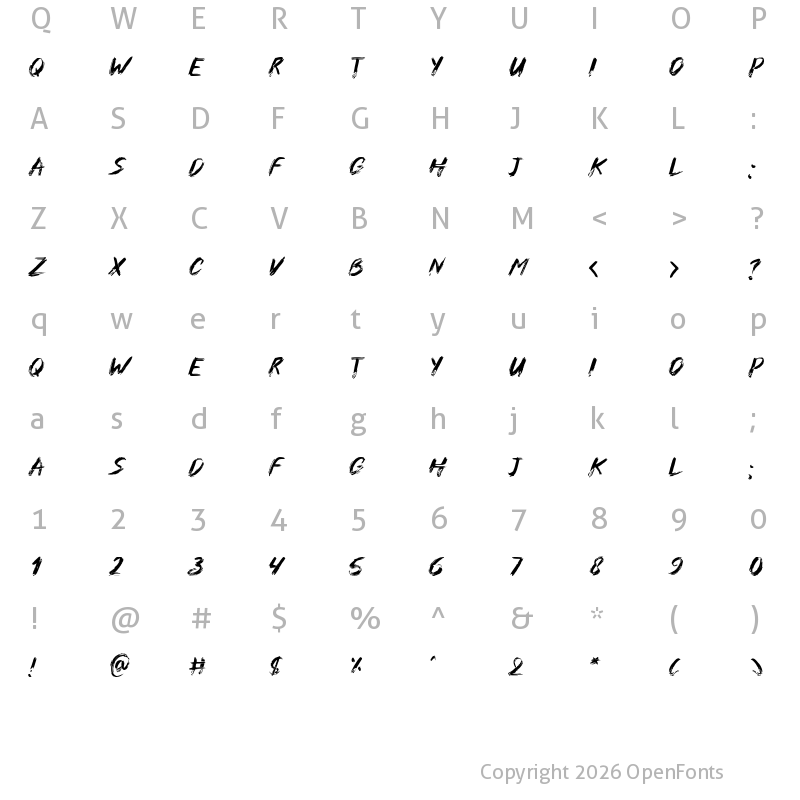 Character Map of Cross X Regular