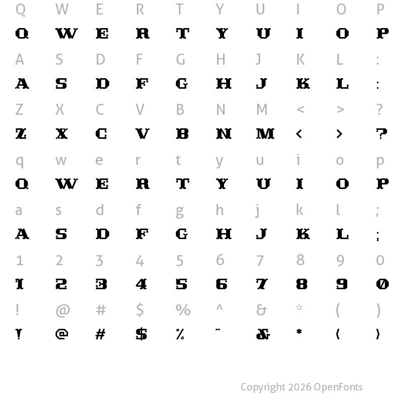 Character Map of Crosterian Regular