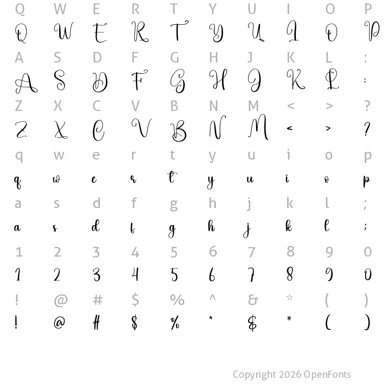 Character Map of Cruise Regular