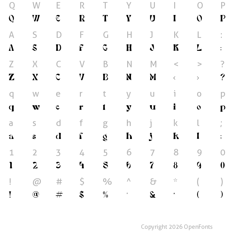 Character Map of Cruiser Regular