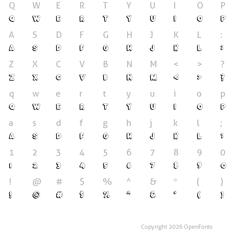 Character Map of Crunch Chips 3D
