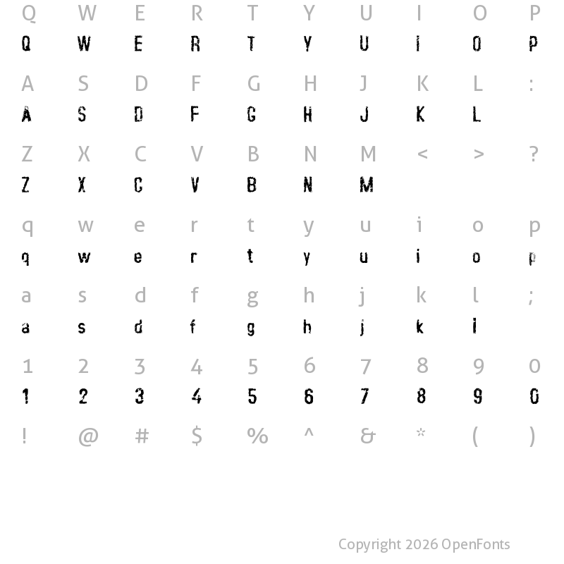 Character Map of crust_clean crust_clean