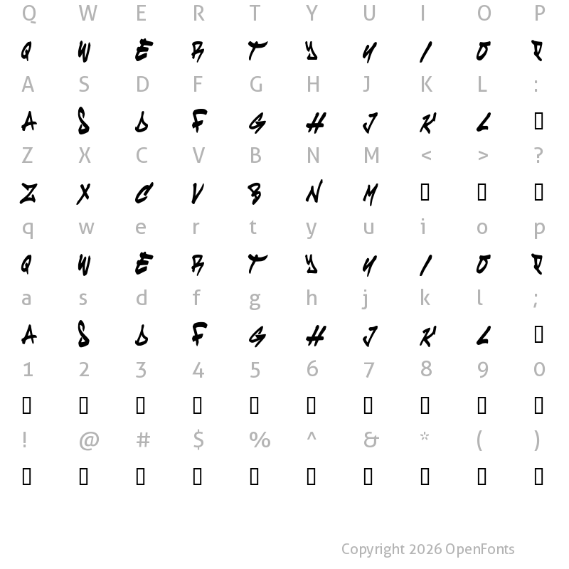 Character Map of cruze Bold