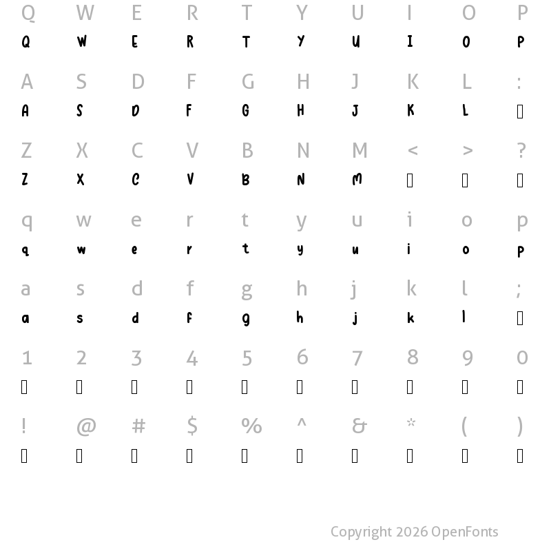 Character Map of Crysell Regular