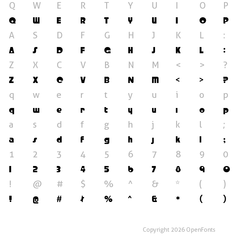 Character Map of Crystal Radio Kit Regular