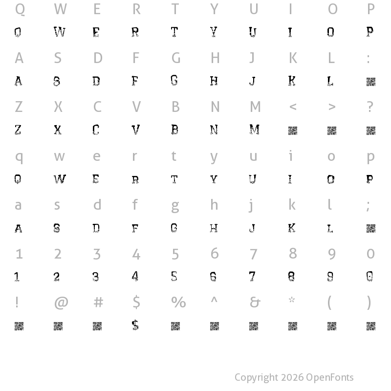 Character Map of CrystalHouse Regular