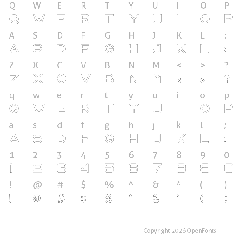 Character Map of CS Harley Semibold Outline