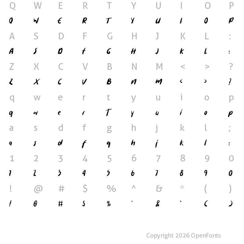 Character Map of Cuanki Chunky Regular