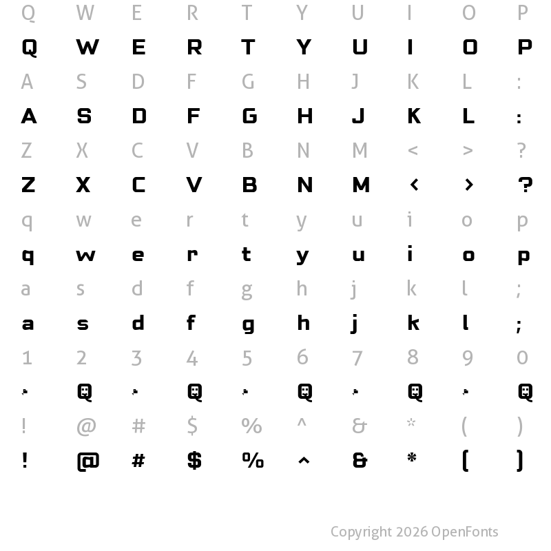 Character Map of Cuatra Bold