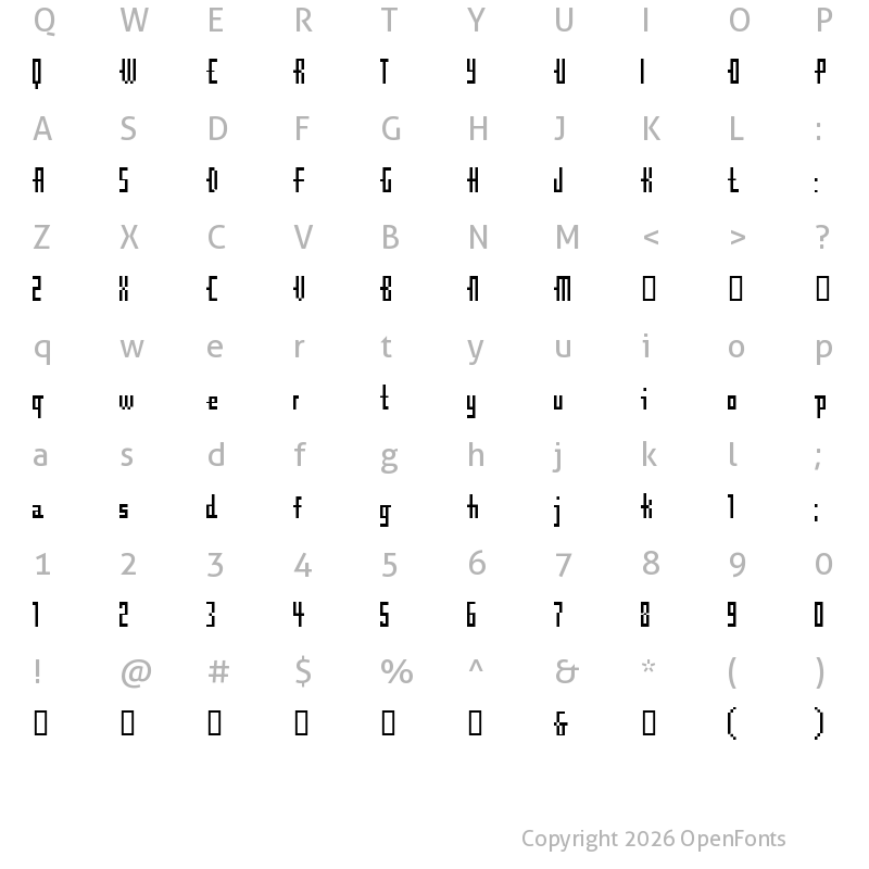 Character Map of Cubebitmap 12point