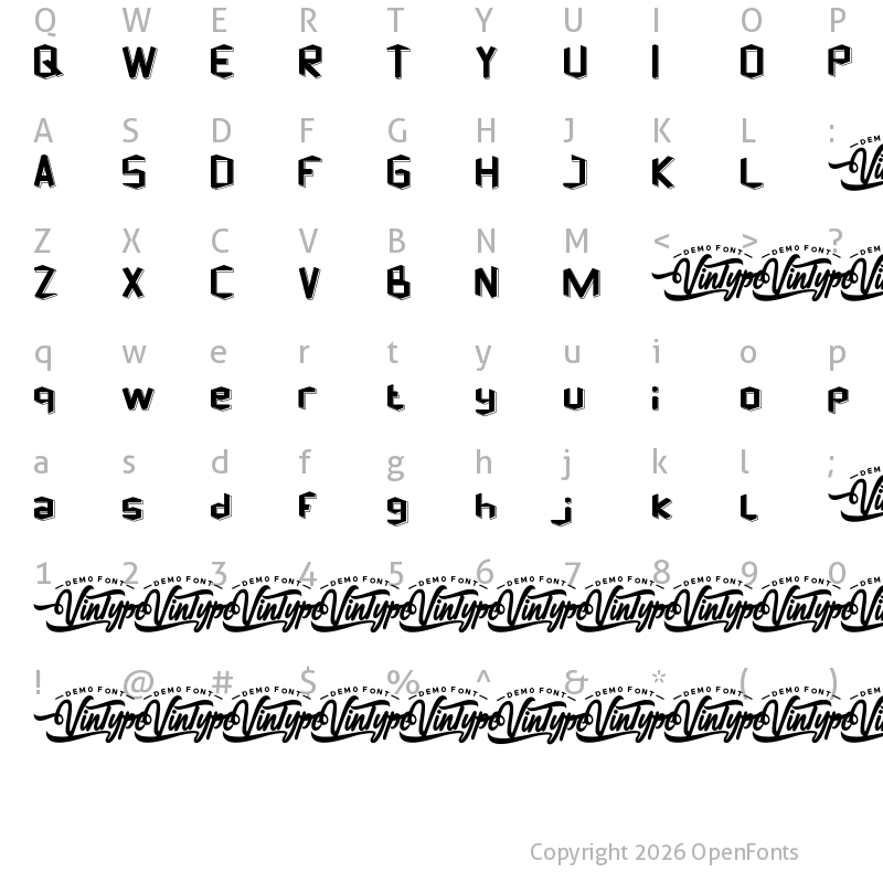 Character Map of Cubical Demo Slab