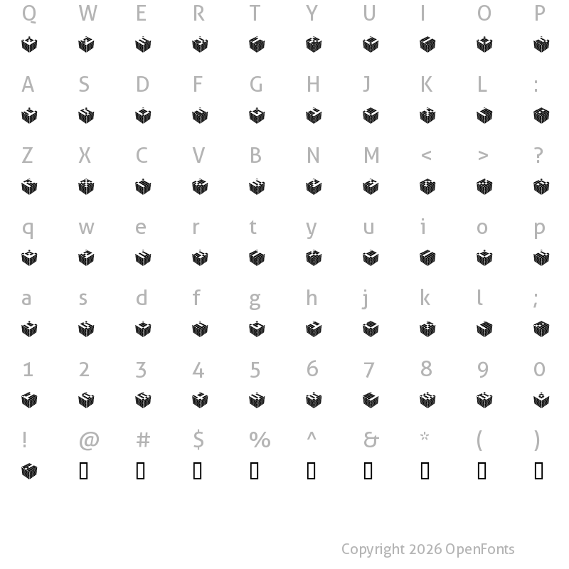 Character Map of CUBICdot standard