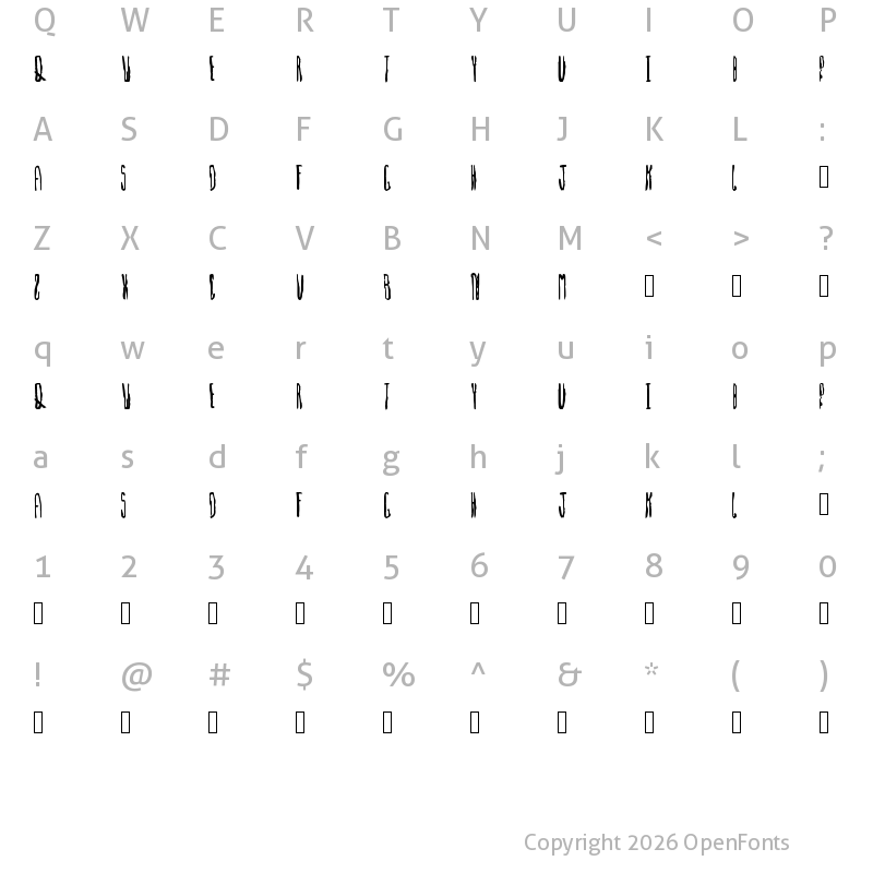 Character Map of Cultish Regular