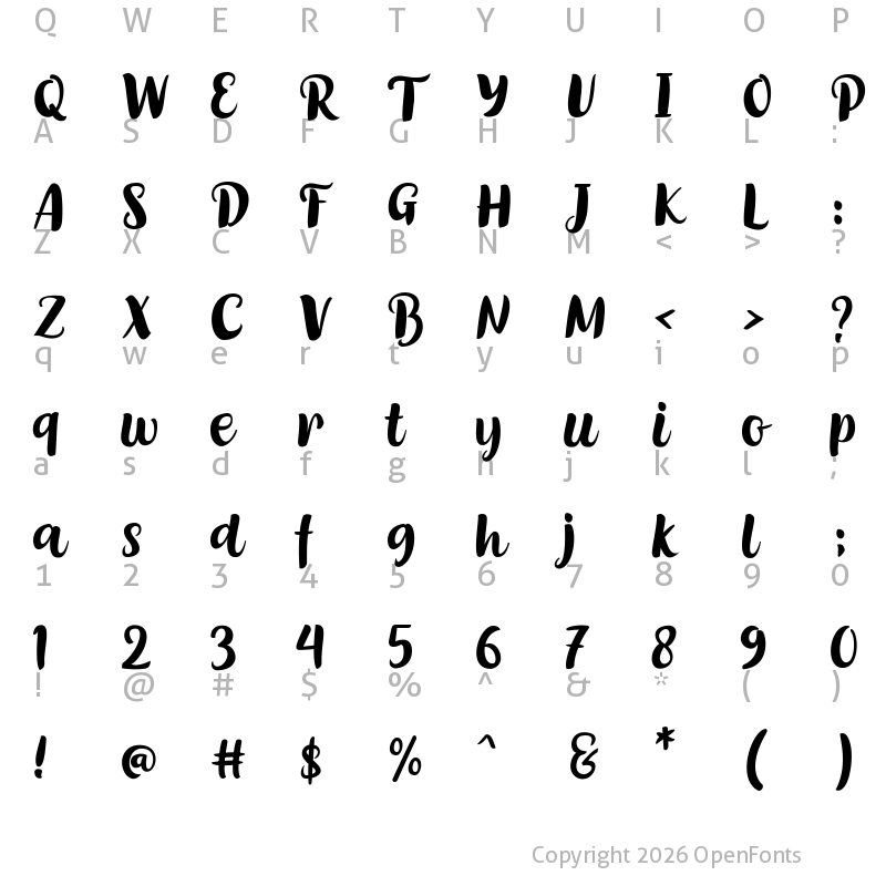 Character Map of Cumiskat Regular