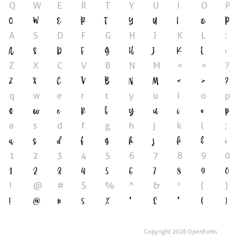 Character Map of cupcake pastry line Regular