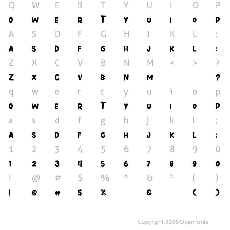 Character Map of Cupid Deer Regular