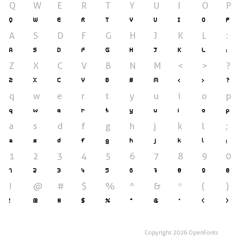 Character Map of curly lava bubble Bold