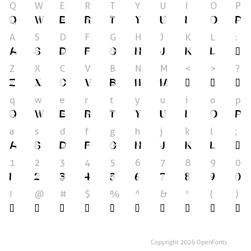 Character Map of CurlyRibbons Regular