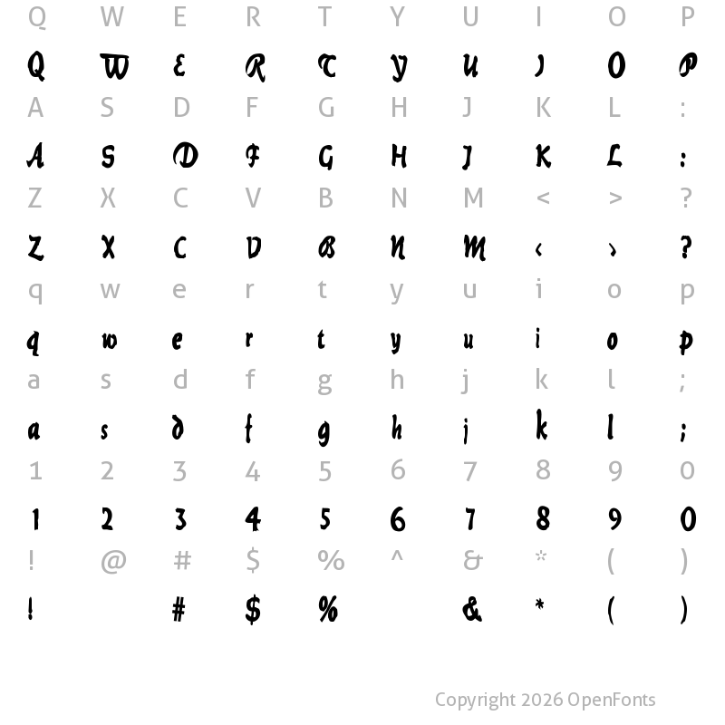 Character Map of Current-Black Regular