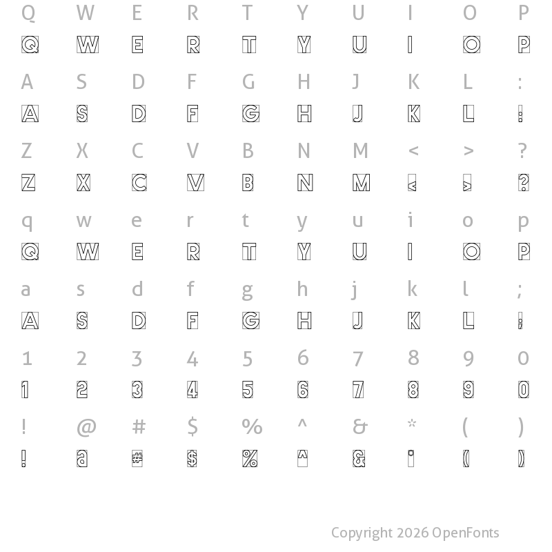 Character Map of Cut Me Out Regular