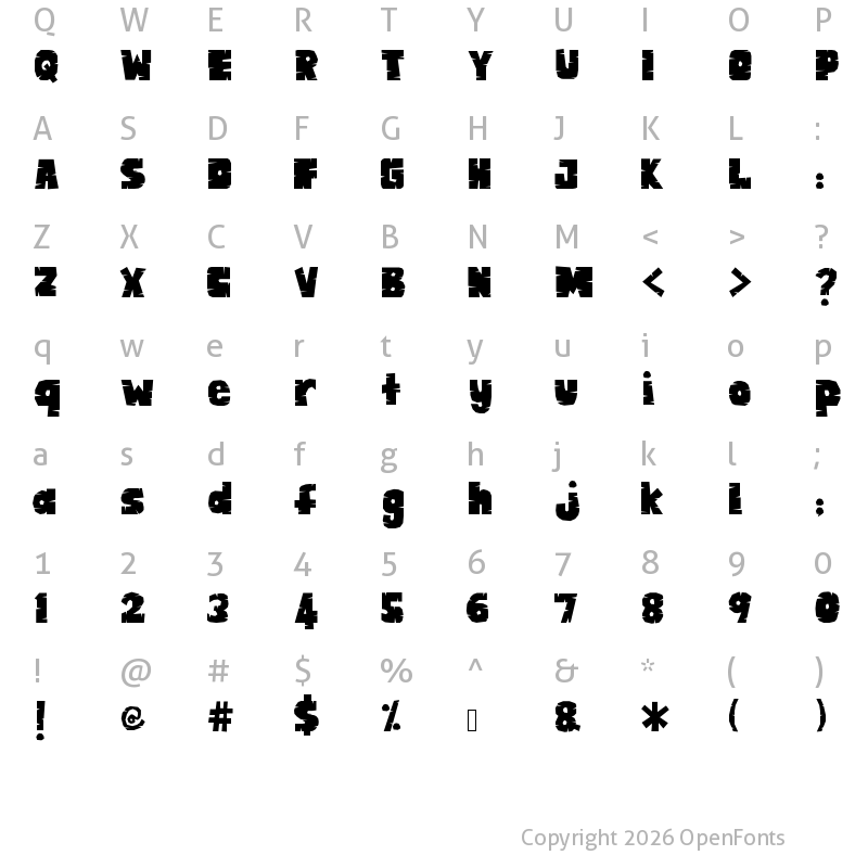 Character Map of CUTE ANIMAL Regular