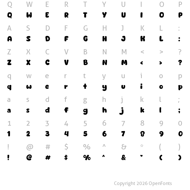 Character Map of Cute Dino Regular