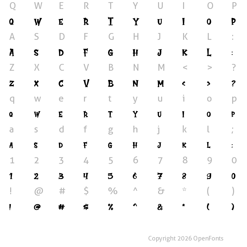 Character Map of Cute Ghost Regular