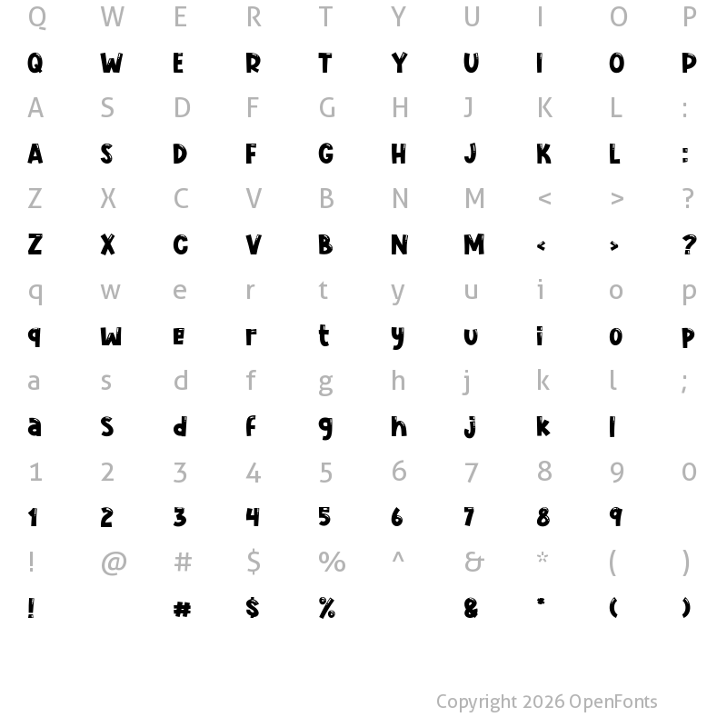 Character Map of Cute Jellyfish Regular