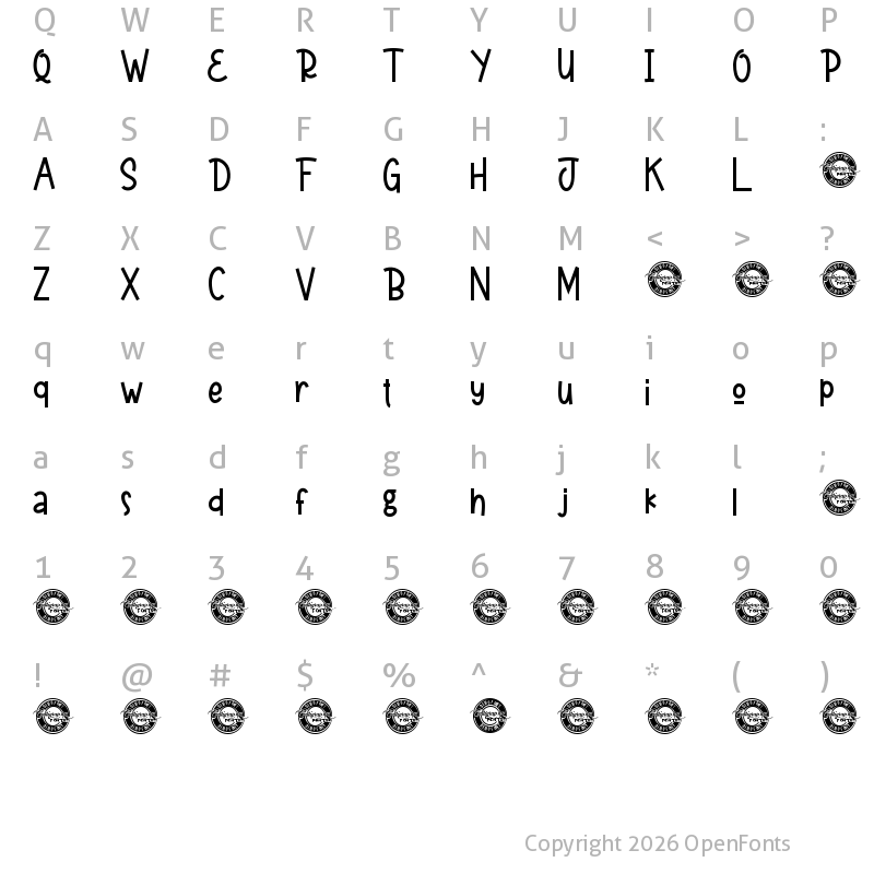 Character Map of Cute Koala Inline