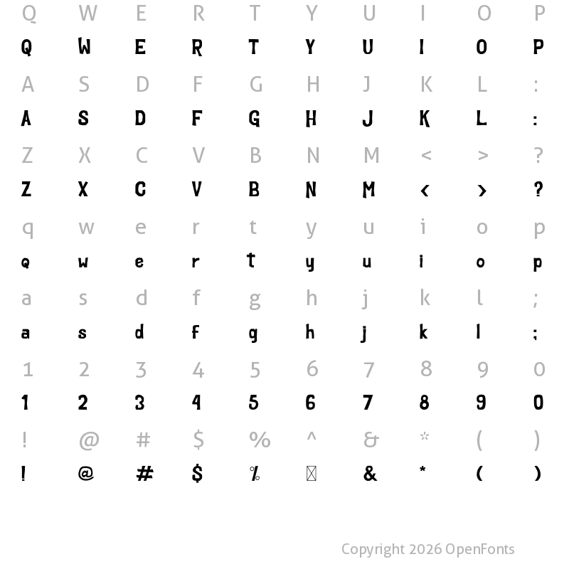 Character Map of Cutenes Monster Regular