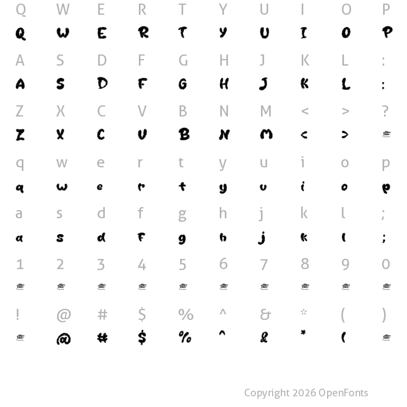 Character Map of Cutey Patchy Display