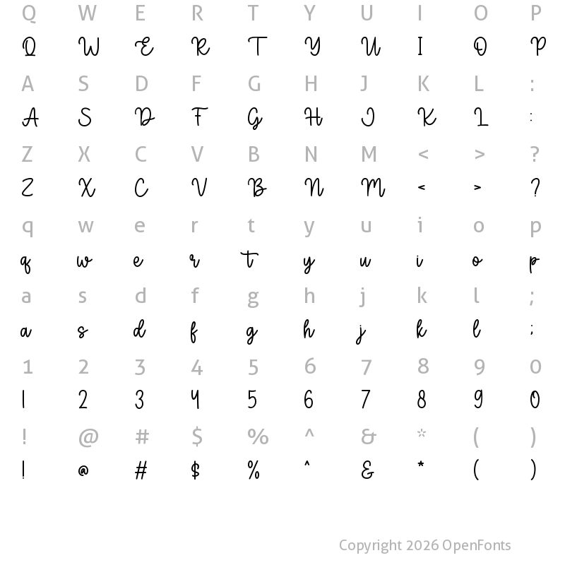 Character Map of Cutie Reindeer Regular