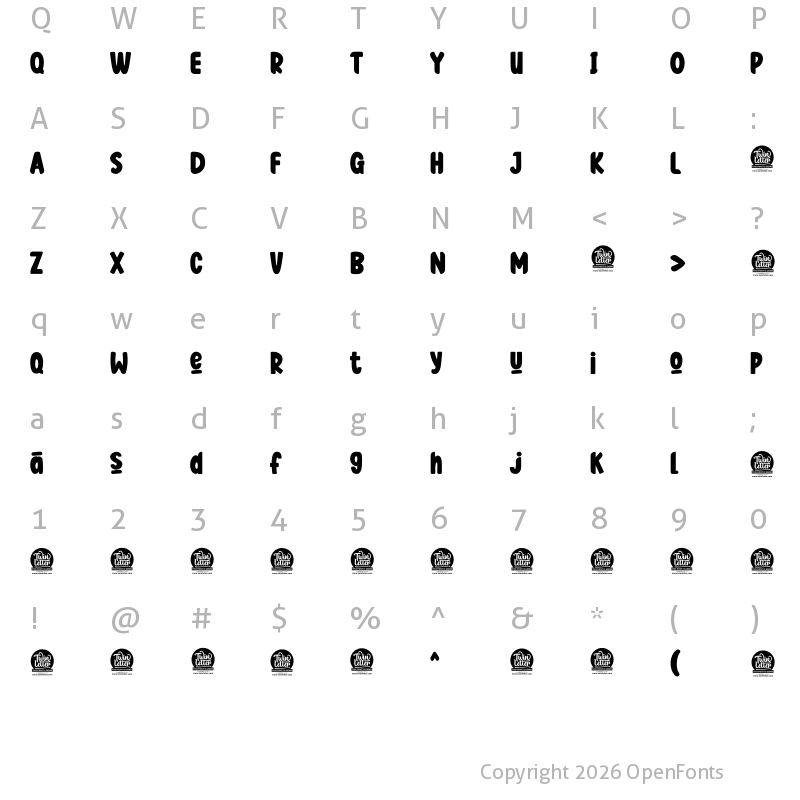 Character Map of Cutney Personal Use