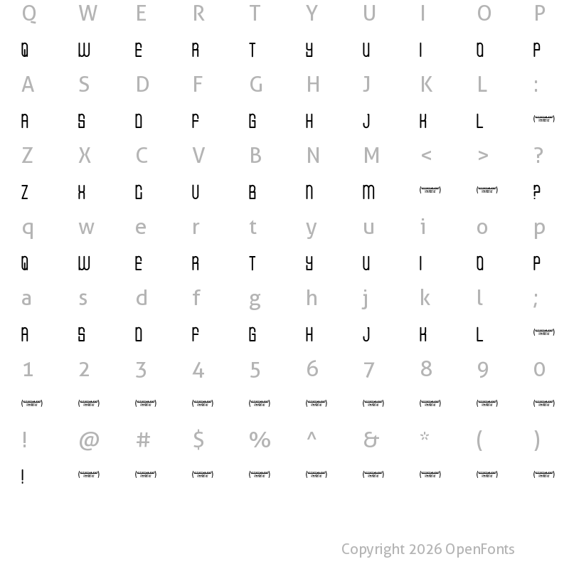 Character Map of CVF Buffalo Grove Regular