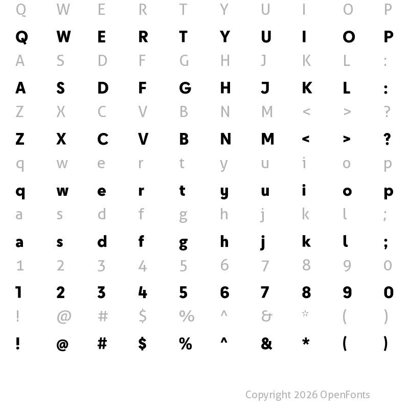 Character Map of Cy Text ExtraBold