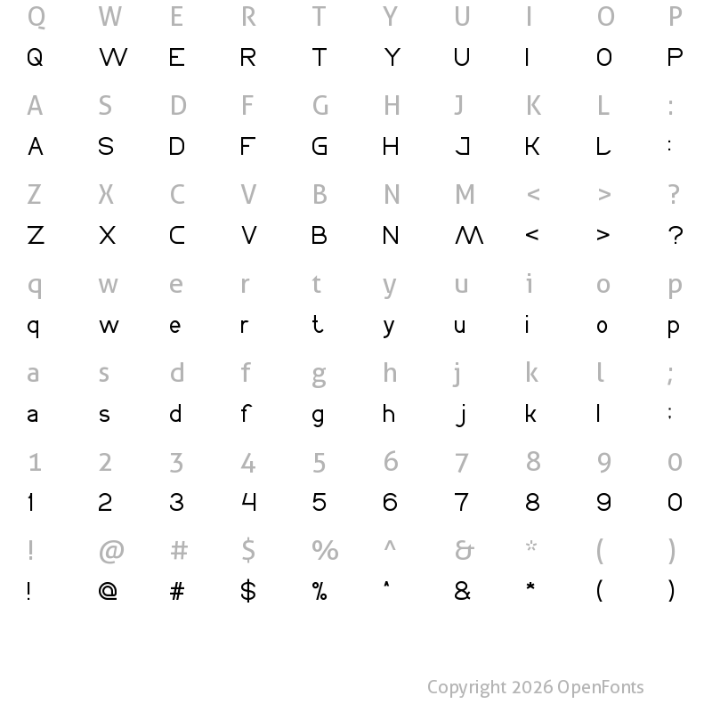 Character Map of CYCLE-Light Regular