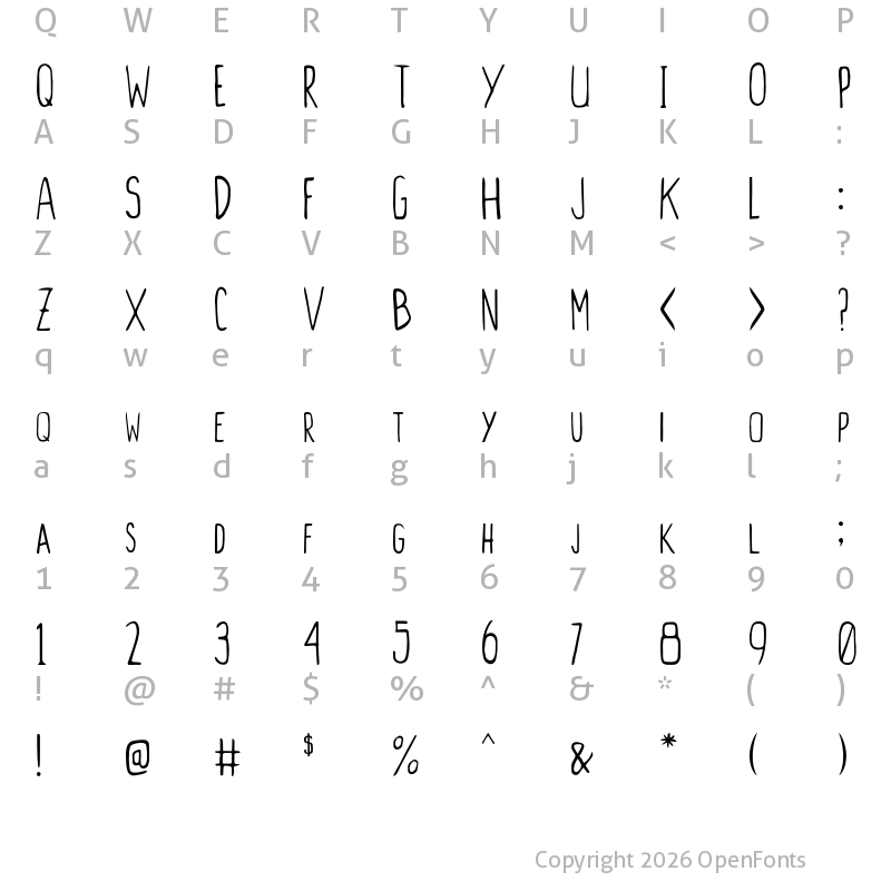 Character Map of CygnusHand Square-Caps