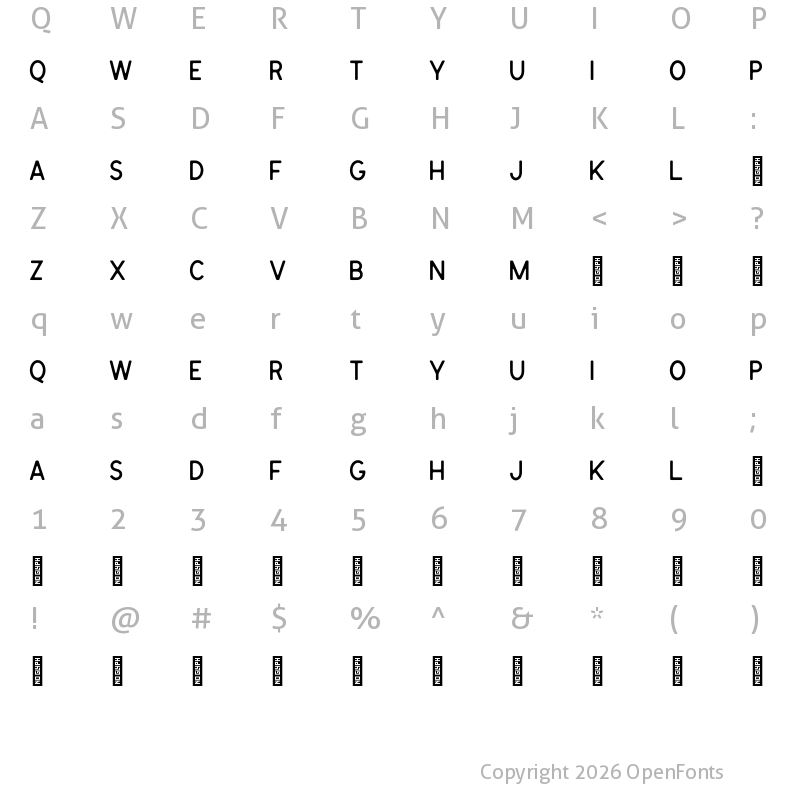 Character Map of Cymbria Rounded