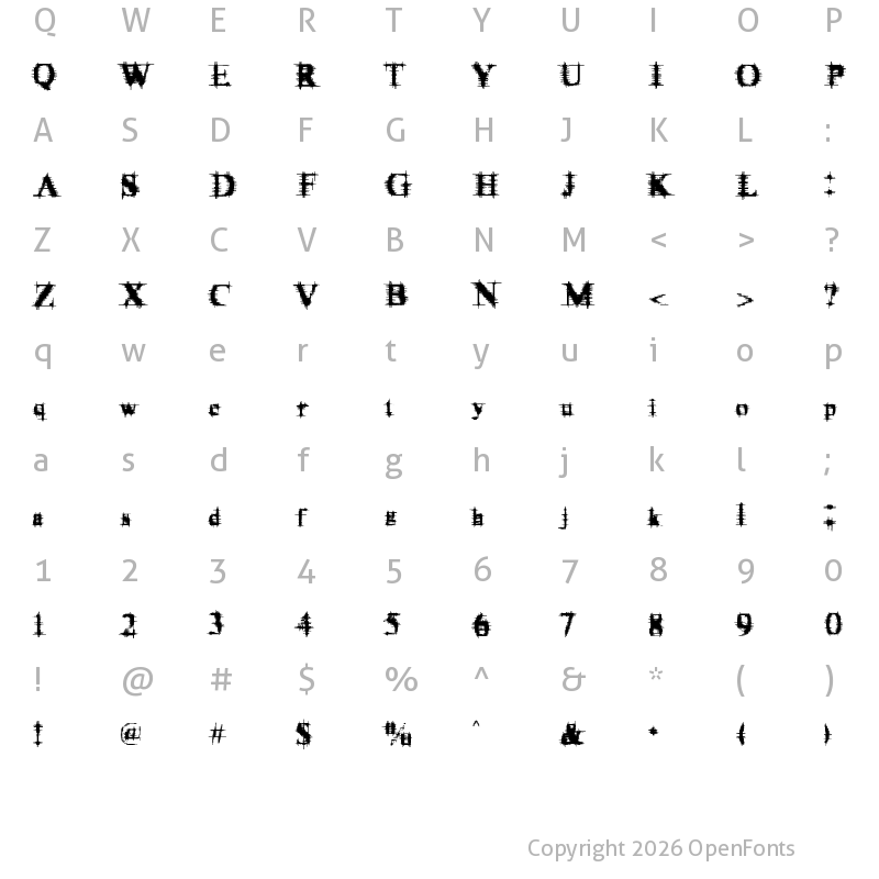 Character Map of cymptums Regular