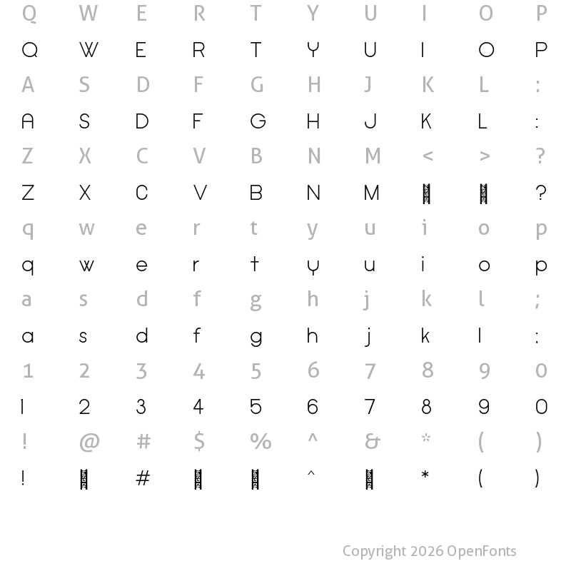 Character Map of Cypher Regular