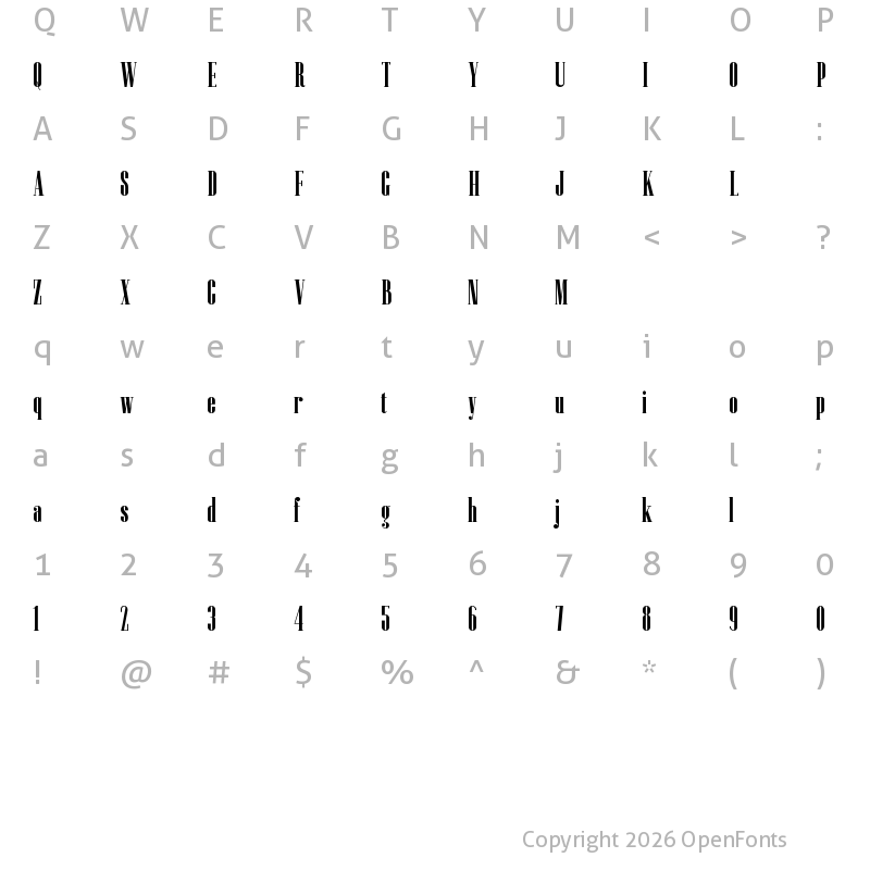 Character Map of Czesko Regular