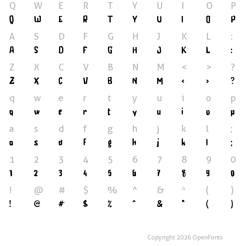 Character Map of d Dadekno Regular