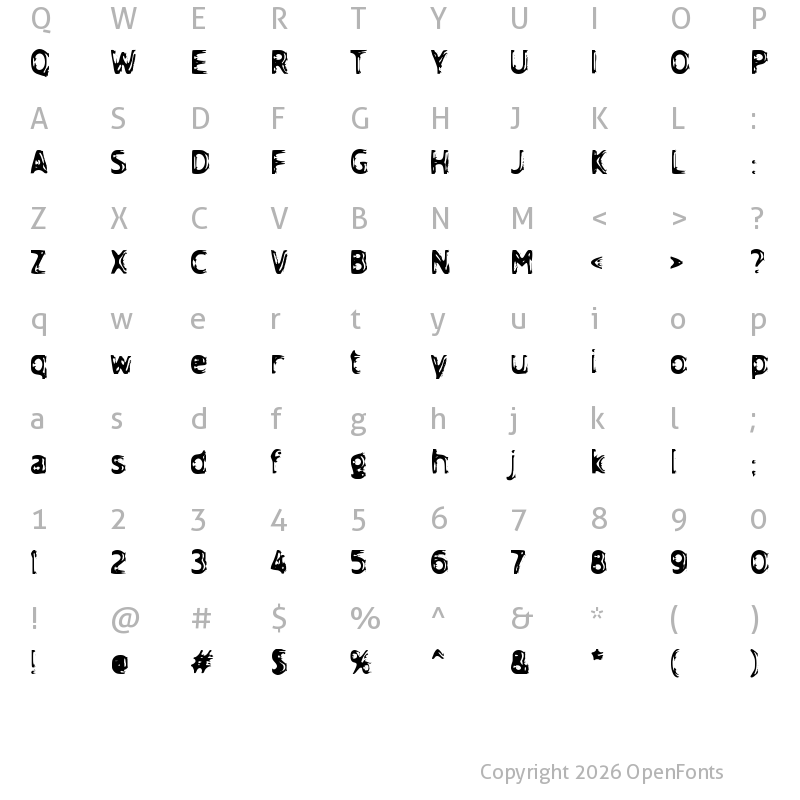 Character Map of d Degan Regular