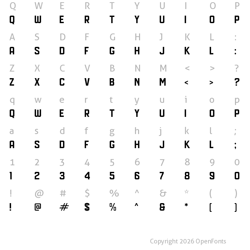 Character Map of d Dicapslock Regular