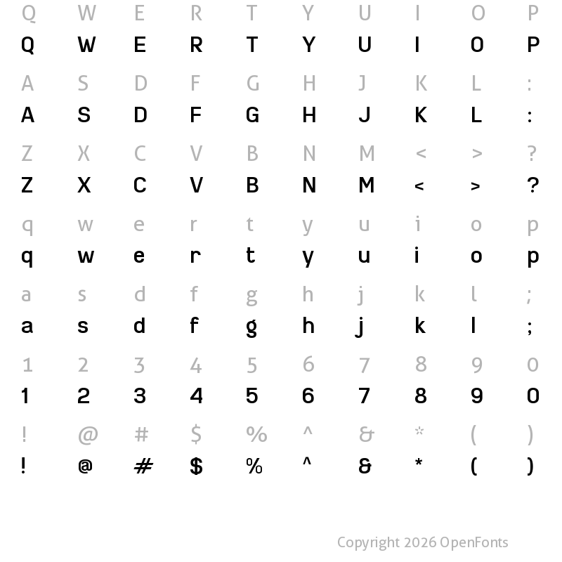 Character Map of d Dihapus 404 Regular