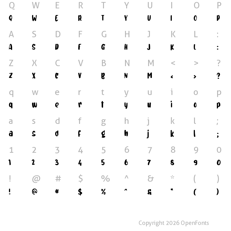 Character Map of d Disikno Regular